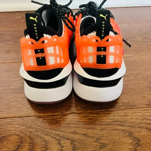 Sophie Webster Puma collab Vibrant Orange and Black women's Athletic Sneaker - Picture 5 of 6